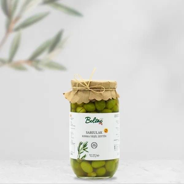 1 kg Doğal Salamura Kırma Yeşil Zeytin