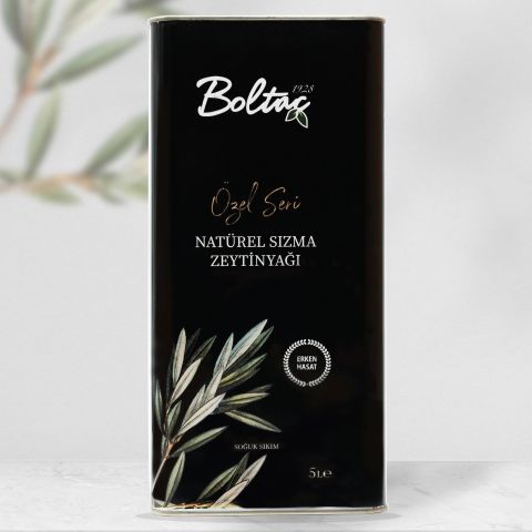 5 Lt Erken Hasat Özel Seri Soğuk Sıkım Natürel Sızma Zeytinyağı — Boltaç Zeytinyağı